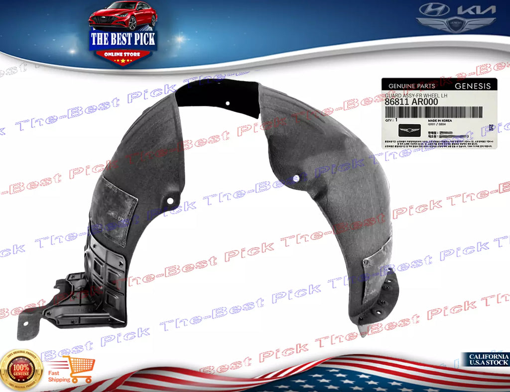 ⭐GENUINE⭐ Front Fender Liner LEFT For 2022-2024 Genesis GV70 2.5L 86811AR000