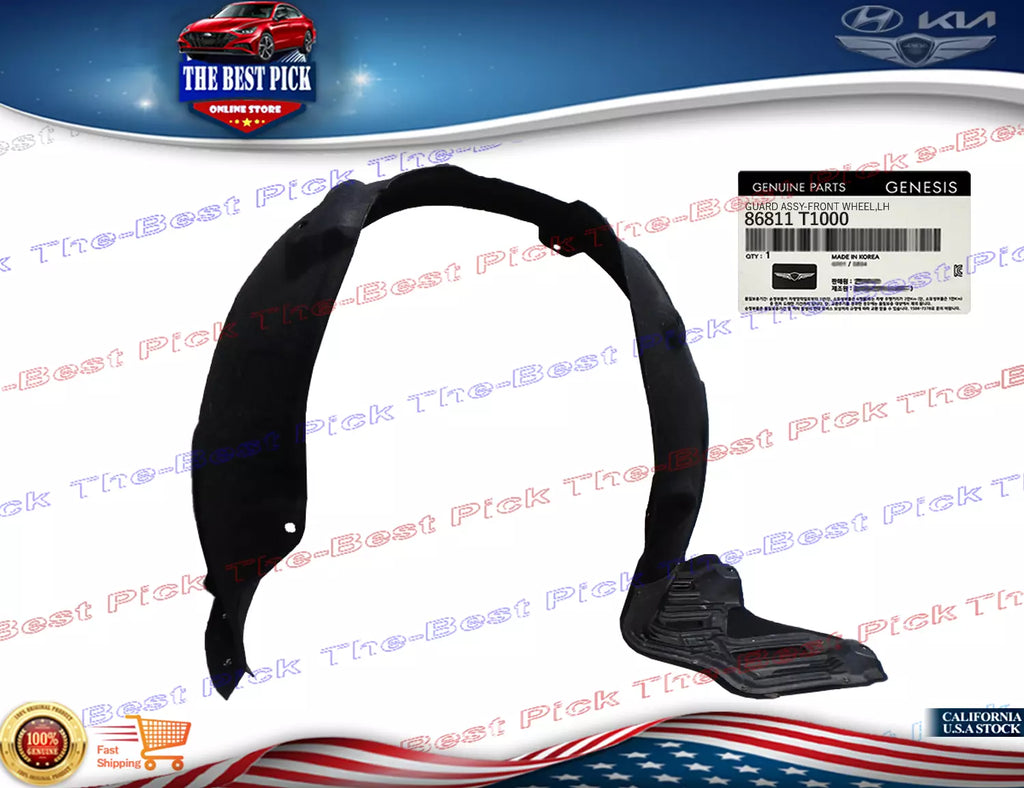 ⭐GENUINE⭐ FRONT Fender Liner LEFT DRIVER For 2021-2024 Genesis G80 86811T1000