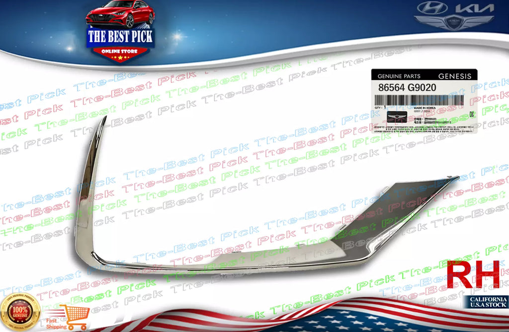 GENUINE⭐GENESIS G70 sport 19-21 MOULDING FRONT BUMPER LOWER PASSENGER 86564G9020