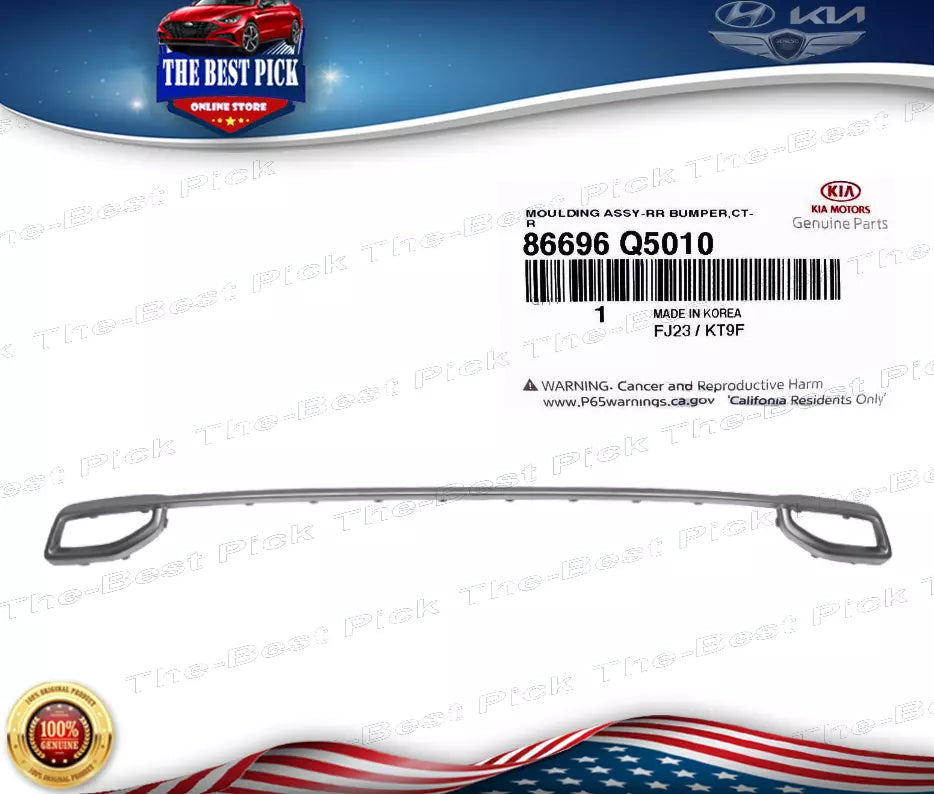 ⭐GENUINE⭐ REAR Bumper Center Trim Molding Silver Kia Seltos 2020-2023 86696Q5010