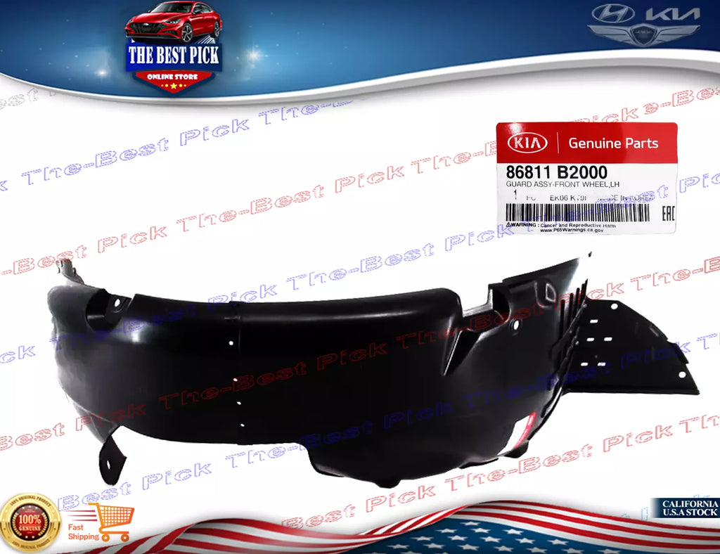 ⭐GENUINE⭐ Fender Liner Wheel Guard FRONT LH DRIVER for 2014 Kia Soul 86811B2000