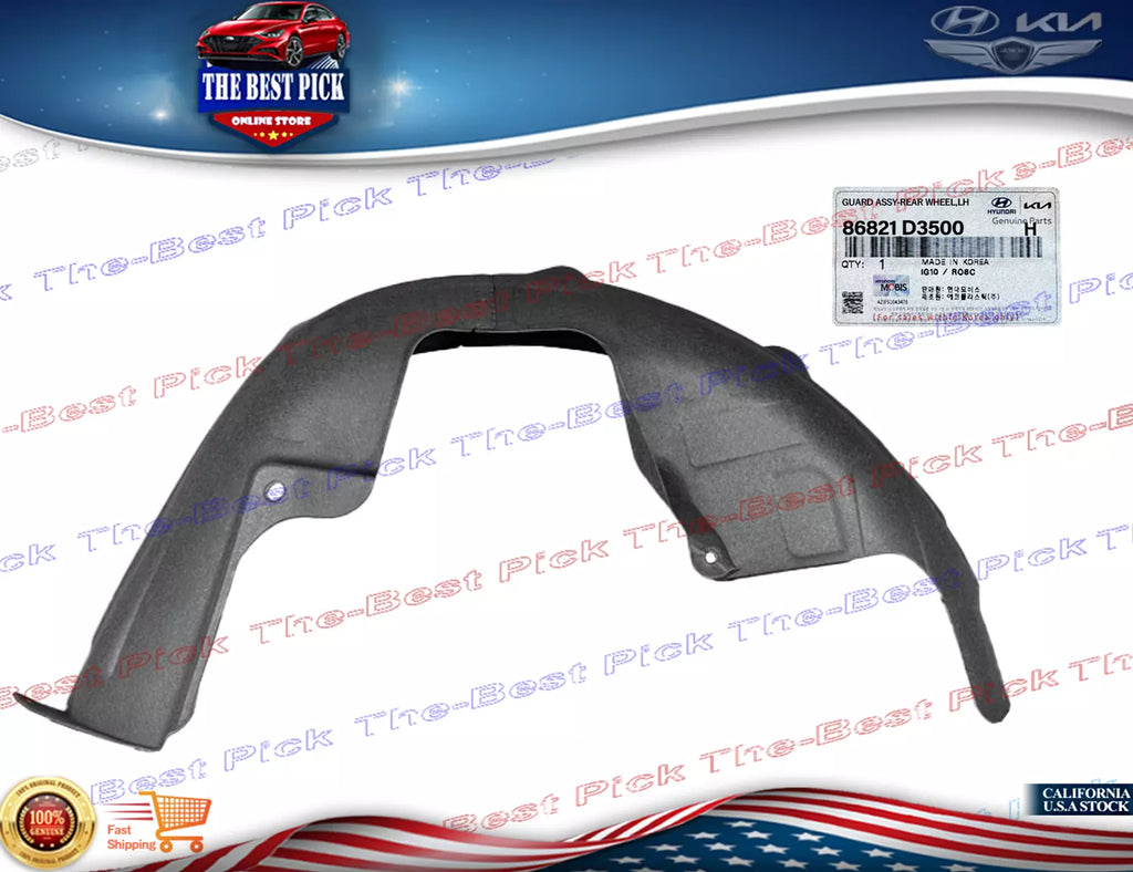 ⭐GENUINE⭐ REAR Fender Liner LEFT DRIVER for 2019-2021 Hyundai Tucson 86821D3500