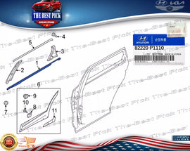 ⭐GENUINE⭐ FRONT DOOR WINDOW BELT MOLD RIGHT RH FOR 2023 Kia Sportage 82220P1110
