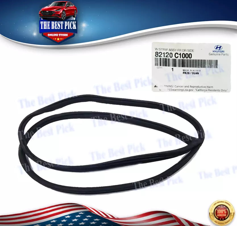 ⭐GENUINE⭐ SideDoor Rubber Weather strip Seal FR or RH for Sonata 2015 82120C1000