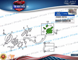Coolant Water Outlet ⭐OEM⭐ Hyundai Sonata & Kia Forte Sportage 1.6L 256002B701