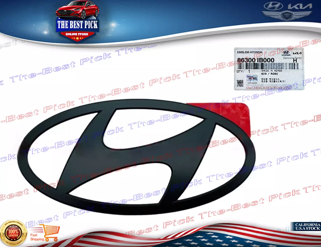 ⭐GENUINE⭐ Front Emblem "H" Mark Matt Black For 22-24 Elantra/Avante N 86300IB000