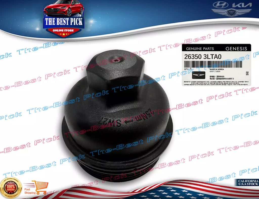 ⭐GENUINE⭐ 3.3L-V6 Oil Filter Cover Cap Genesis G70 G80 G90 2017-2023 263503LTA0