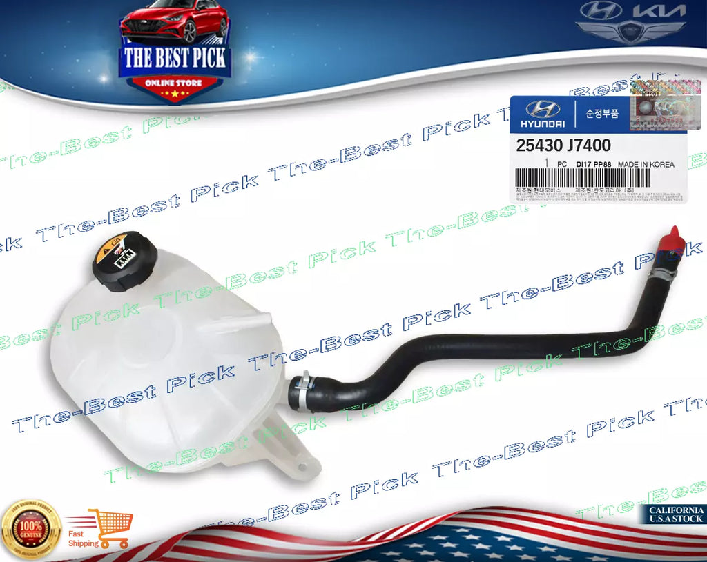 GENUINE⭐1.6L Turbo Radiator Coolant Reservoir Veloster Kona 2019-2022 25430J7400