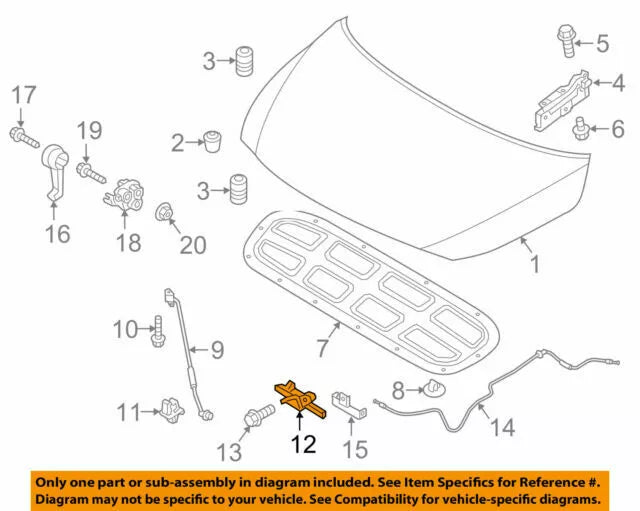 ⭐GENUINE⭐ Front Hood Lock Latch Release fits 2015-2020 Kia Sedona 81130A9000