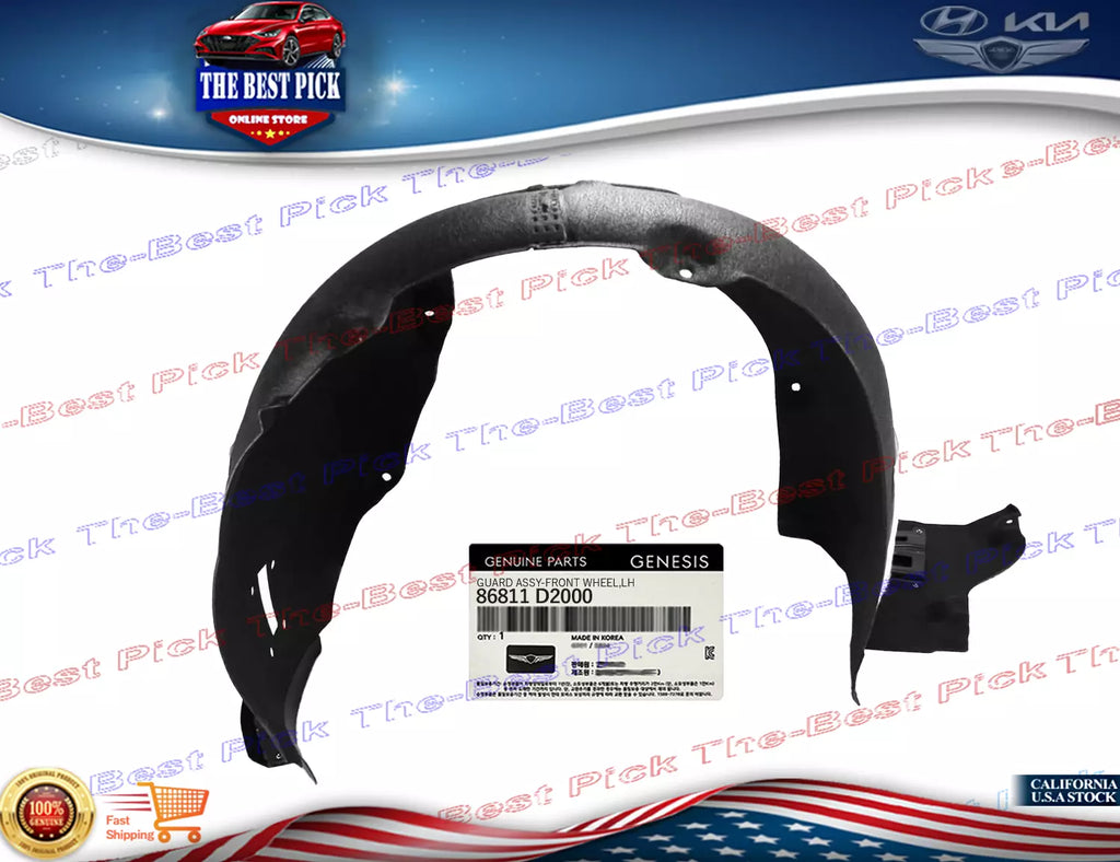 ⭐GENUINE⭐ Front Fender Liner LEFT Driver For 2017-2021 GENESIS G90 86811D2000