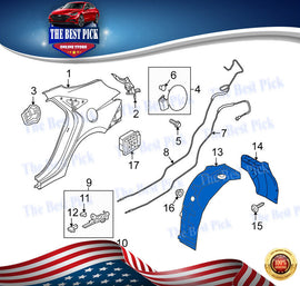 ELANTRA 22 Rear Right Forward + Backward Quarter Panel Splash Shield 86826AA000