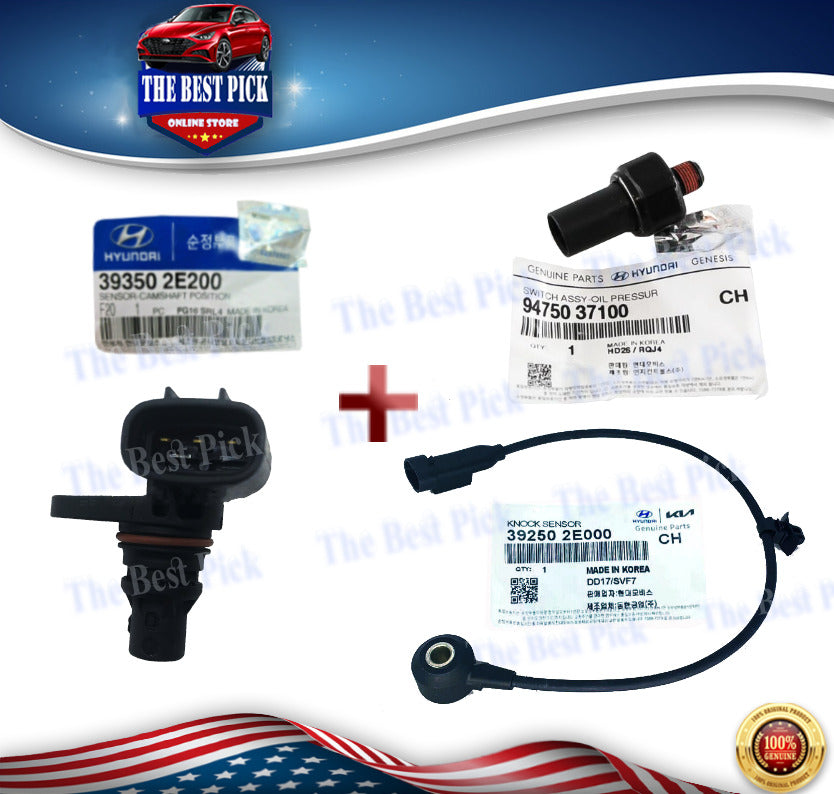 SENSORS KIT = 3PCs ( KNOCK & CAMSHAFT POSITION & Oil Pressure SENSORS 17-20 2.0L