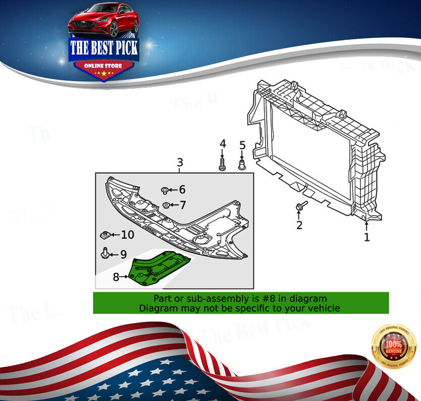 GENUINE⭐  Cover Radiator Shield Top UPPER 86391S8000  Hyundai Palisade 2020-2022