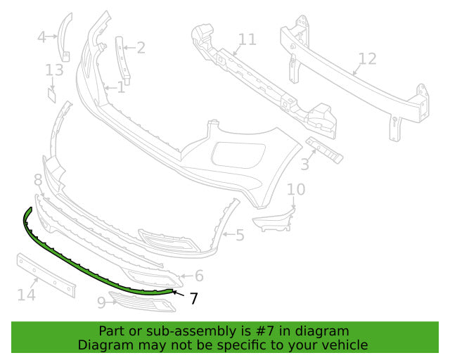 GENUINE Front Lower Bumper Trim For Hyundai Venue 2022 86591K2000