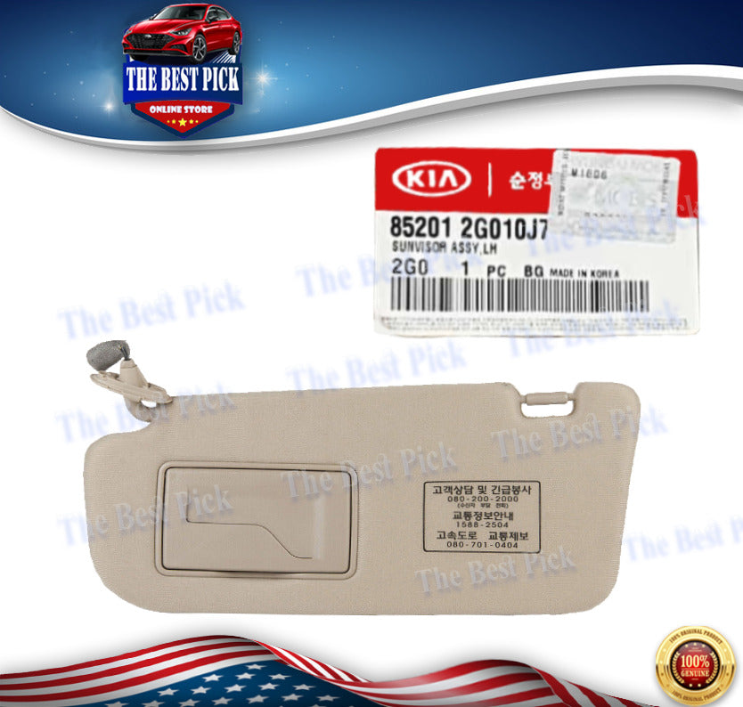 ⭐GENUINE⭐ Interior Sun Visor Beige DRIVER for 06-08 Kia Optima 852012G010J7