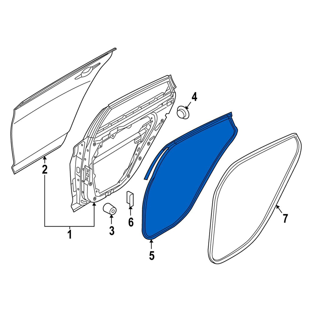 ⭐GENUINE⭐ SEAL Side-Door Rubber Weather strip Seal RR LH for 15~19 83130C1000
