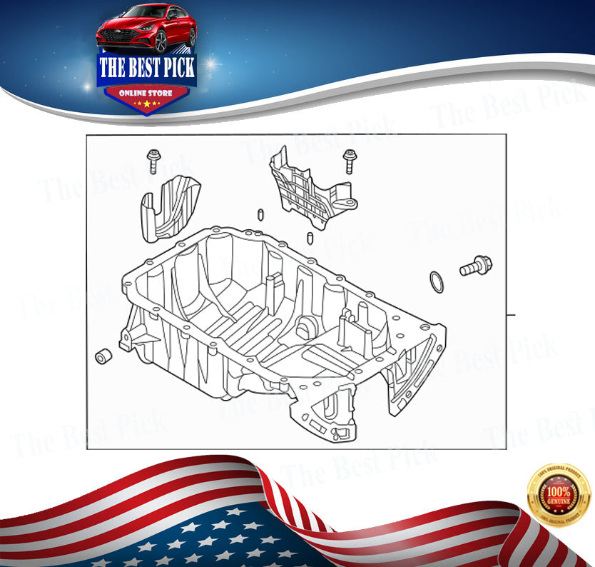 GENUINE 2.0L Pan Assembly Engine Oil Hyundai Elantra 21-22 - KONA 22  215102J001