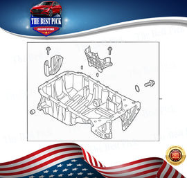 GENUINE 2.0L Pan Assembly Engine Oil Hyundai Elantra 21-22 - KONA 22  215102J001