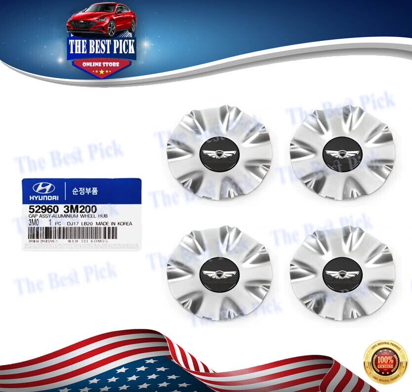 ⭐GENUINE⭐ WHEEL CENTER CAP 4PCS 18" for 2009-2014 HYUNDAI GENESIS 529603M200