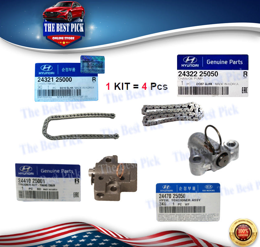 ⭐GENUINE⭐Timing Chain Kit for Genesis Coupe Sonata Forte Optima Sorento 2.0+2.4L