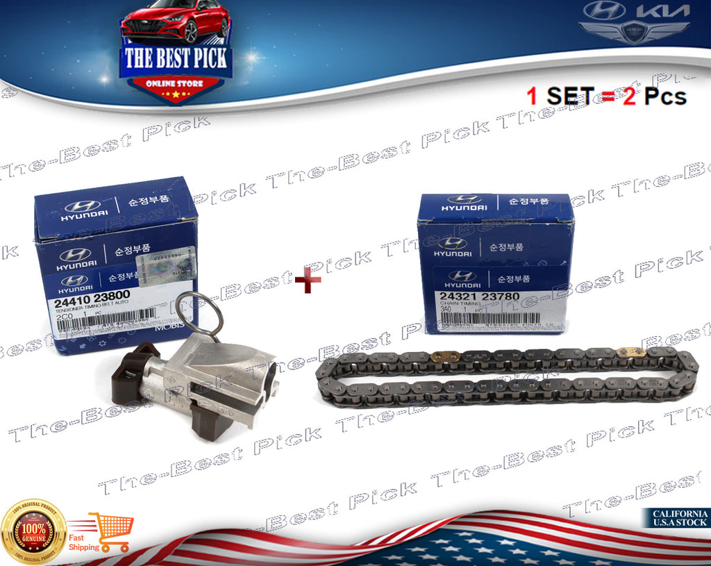 GENUINE Camshaft Chain 1Kit=2PC Fits 2003-12 Hyundai 2.0L 2432123780 +2441023800