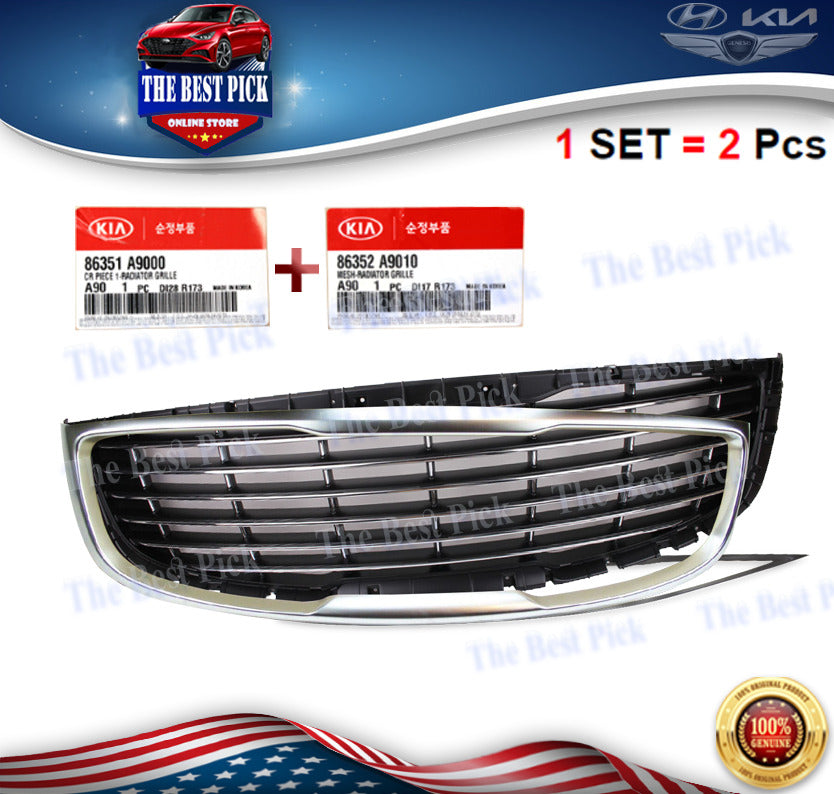 ⭐GENUINE⭐ FRONT RADIATOR GRILLE for 15-18 Kia Sedona SET 86352A9010 86351A9000