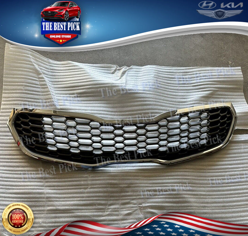 ⭐GENUINE⭐ GRILLE RADIATOR FRONT BUMPER Chrome For 2014-2016 Kia Forte 86350A7500