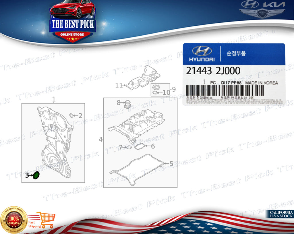 ⭐GENUINE⭐ REAR Engine Crankshaft Seal For Hyundai / Kia  214432J000