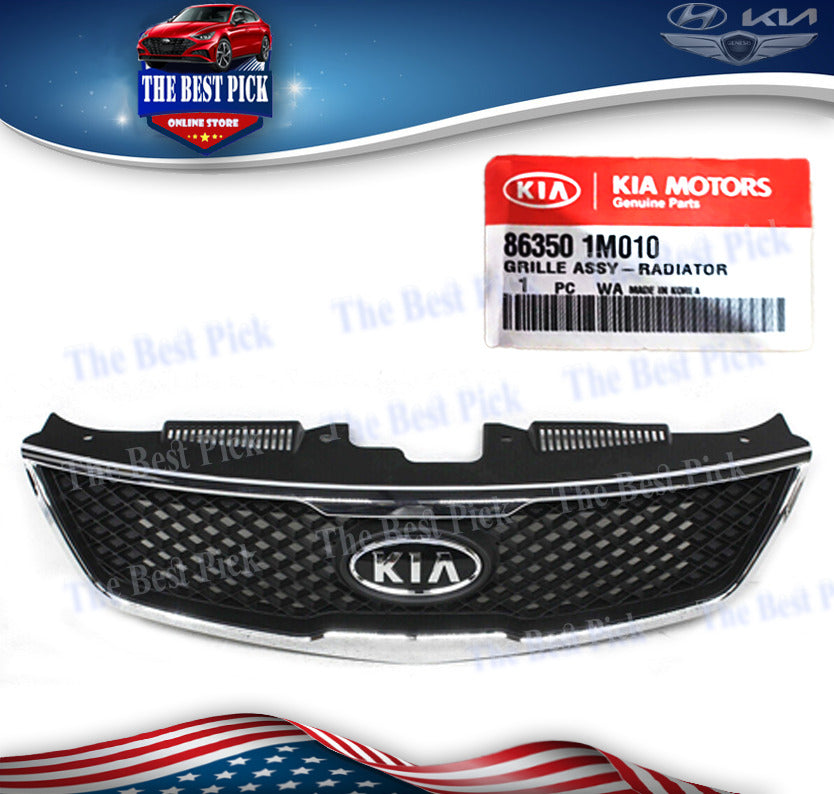 ⭐ GENUINE⭐ Chrome Upper Radiator Grills for Kia Forte Sedan 11-13  863501M010