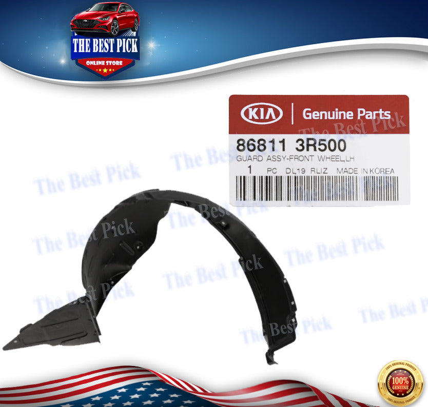 ⭐GENUINE⭐ FRONT Fender Liner LEFT DRIVER for Kia Cadenza 2014-2016 868113R500